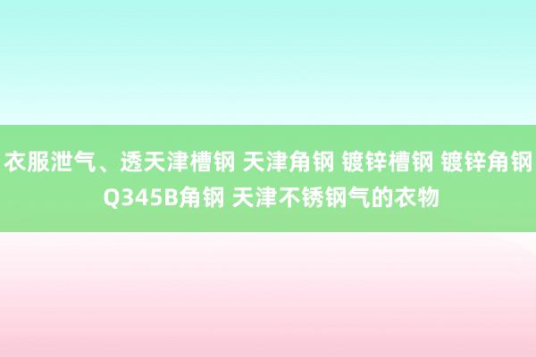 衣服泄气、透天津槽钢 天津角钢 镀锌槽钢 镀锌角钢 Q345B角钢 天津不锈钢气的衣物